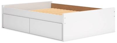 Ashley Onita White Full Platform Bed with 1 Side Storage