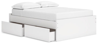Ashley Onita White Full Platform Bed with 1 Side Storage