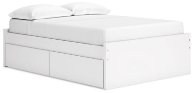 Ashley Onita White Full Platform Bed with 1 Side Storage