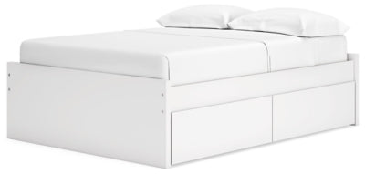 Ashley Onita White Full Platform Bed with 2 Side Storage