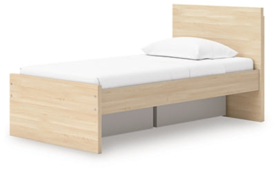 Ashley Onita Natural Twin Panel Platform Bed with 1 Side Storage