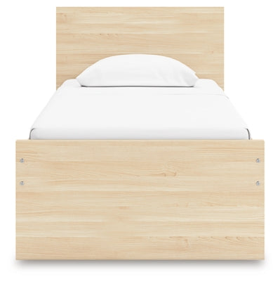 Ashley Onita Natural Twin Panel Platform Bed with 1 Side Storage