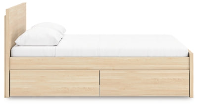 Ashley Onita Natural Queen Panel Platform Bed with 1 Side Storage