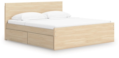 Ashley Onita Natural Queen Panel Platform Bed with 2 Side Storage