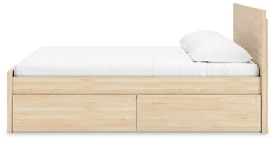 Ashley Onita Natural Queen Panel Platform Bed with 2 Side Storage