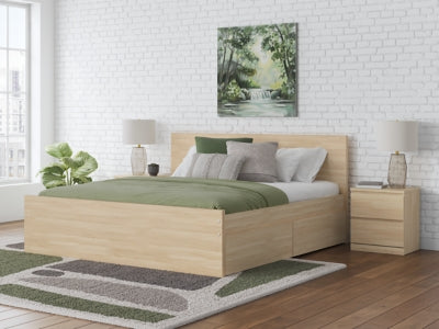 Ashley Onita Natural Queen Panel Platform Bed with 2 Side Storage