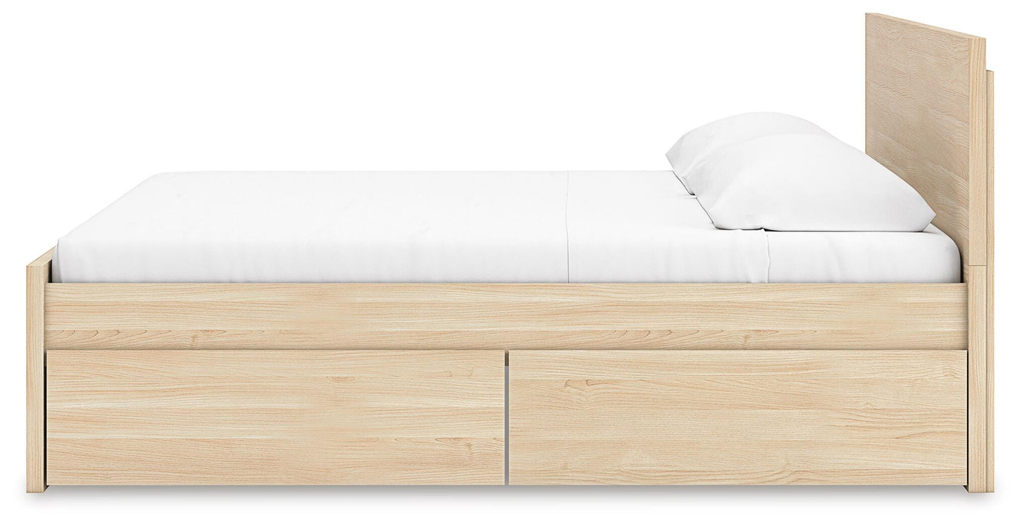 Ashley Onita Natural Queen Panel Platform Bed with 2 Side Storage