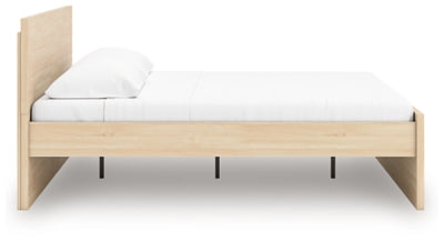 Ashley Onita Natural Queen Panel Platform Bed with 2 Side Storage