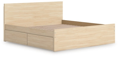 Ashley Onita Natural King Panel Platform Bed with Storage