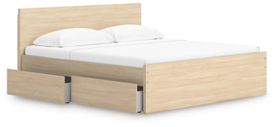 Ashley Onita Natural King Panel Platform Bed with Storage