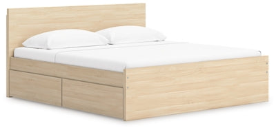 Ashley Onita Natural King Panel Platform Bed with Storage