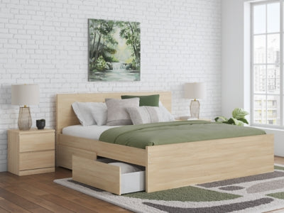 Ashley Onita Natural King Panel Platform Bed with Storage