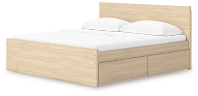 Ashley Onita Natural King Panel Platform Bed with 2 Side Storage