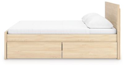 Ashley Onita Natural King Panel Platform Bed with 2 Side Storage