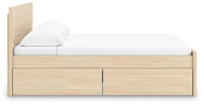 Ashley Onita Natural King Panel Platform Bed with 2 Side Storage