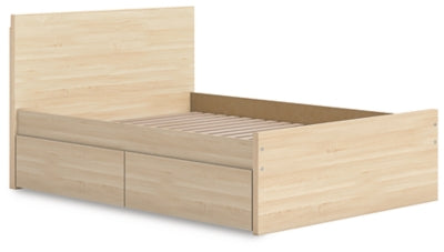 Ashley Onita Natural Full Panel Platform Bed with 1 Side Storage