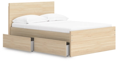 Ashley Onita Natural Full Panel Platform Bed with 1 Side Storage