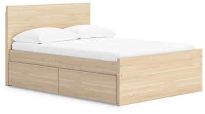 Ashley Onita Natural Full Panel Platform Bed with 1 Side Storage