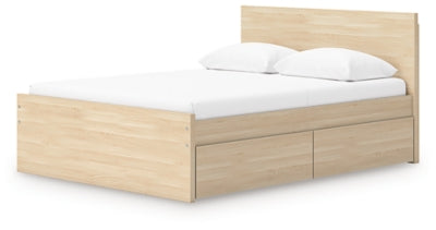 Ashley Onita Natural Full Panel Platform Bed with 2 Side Storage