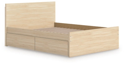Ashley Onita Natural Full Panel Platform Bed with 2 Side Storage