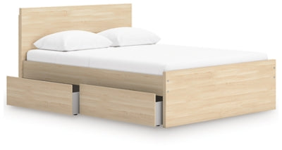 Ashley Onita Natural Full Panel Platform Bed with 2 Side Storage