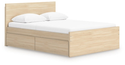 Ashley Onita Natural Full Panel Platform Bed with 2 Side Storage