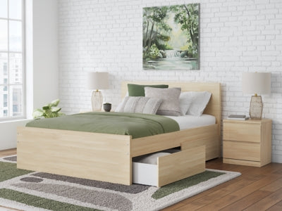 Ashley Onita Natural Full Panel Platform Bed with 2 Side Storage
