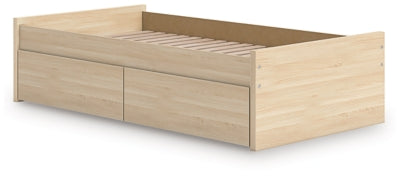 Ashley Onita Natural Twin Platform Bed with 1 Side Storage