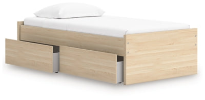 Ashley Onita Natural Twin Platform Bed with 1 Side Storage