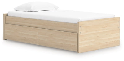 Ashley Onita Natural Twin Platform Bed with 1 Side Storage
