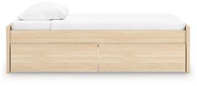 Ashley Onita Natural Twin Platform Bed with 1 Side Storage