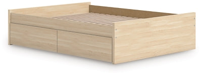 Ashley Onita Natural Queen Platform Bed with 1 Side Storage