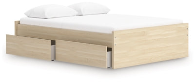 Ashley Onita Natural Queen Platform Bed with 2 Side Storage