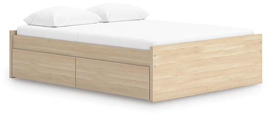 Ashley Onita Natural Queen Platform Bed with 1 Side Storage