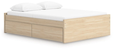 Ashley Onita Natural Queen Platform Bed with 1 Side Storage