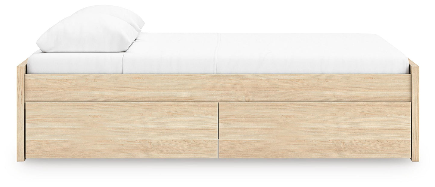Ashley Onita Natural Queen Platform Bed with 1 Side Storage