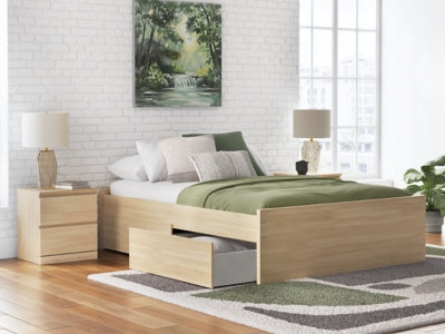 Ashley Onita Natural Queen Platform Bed with 1 Side Storage