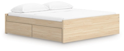 Ashley Onita Natural King Platform Bed with 1 Side Storage