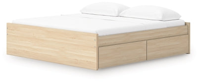 Ashley Onita Natural King Platform Bed with 2 Side Storage