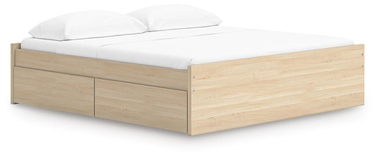 Ashley Onita Natural King Platform Bed with 2 Side Storage