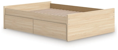 Ashley Onita Natural Full Platform Bed with 1 Side Storage