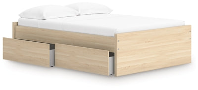 Ashley Onita Natural Full Platform Bed with 1 Side Storage