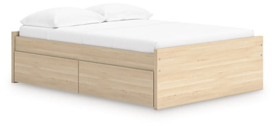 Ashley Onita Natural Full Platform Bed with 1 Side Storage