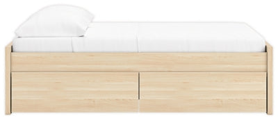 Ashley Onita Natural Full Platform Bed with 1 Side Storage