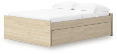 Ashley Onita Natural Full Platform Bed with 2 Side Storage