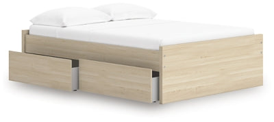 Ashley Onita Natural Full Platform Bed with 2 Side Storage