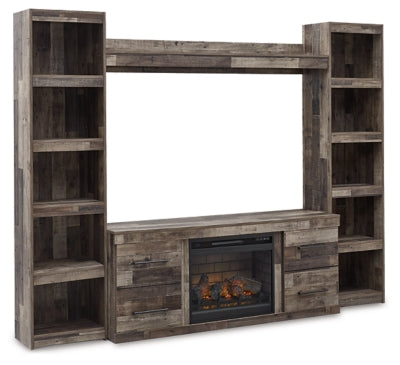 Ashley Derekson Multi Gray 4-Piece Entertainment Center with Electric Fireplace