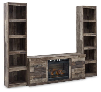 Ashley Derekson Multi Gray 3-Piece Entertainment Center with Electric Fireplace