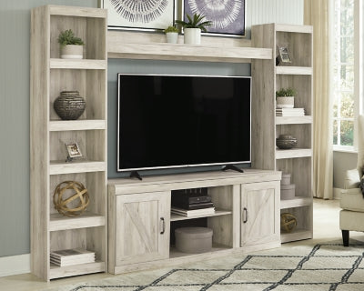 Ashley Bellaby Whitewash 4-Piece Entertainment Center with 60" TV Stand