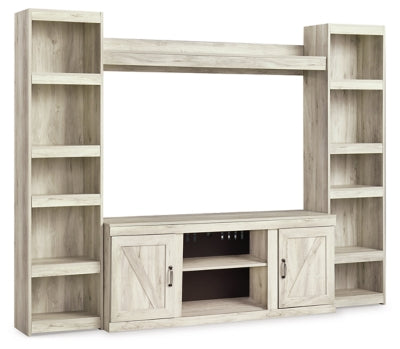 Ashley Bellaby Whitewash 4-Piece Entertainment Center with 60" TV Stand